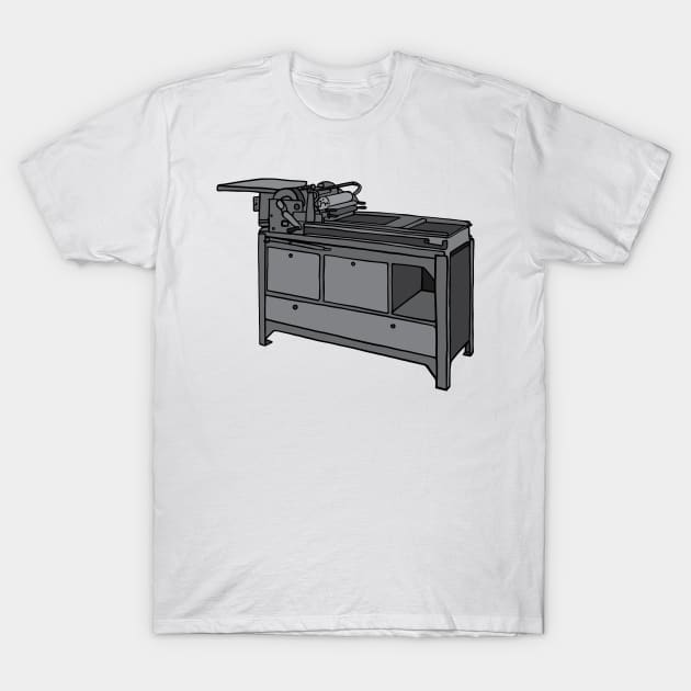 Vandercook Printing Press Illustration T-Shirt by murialbezanson